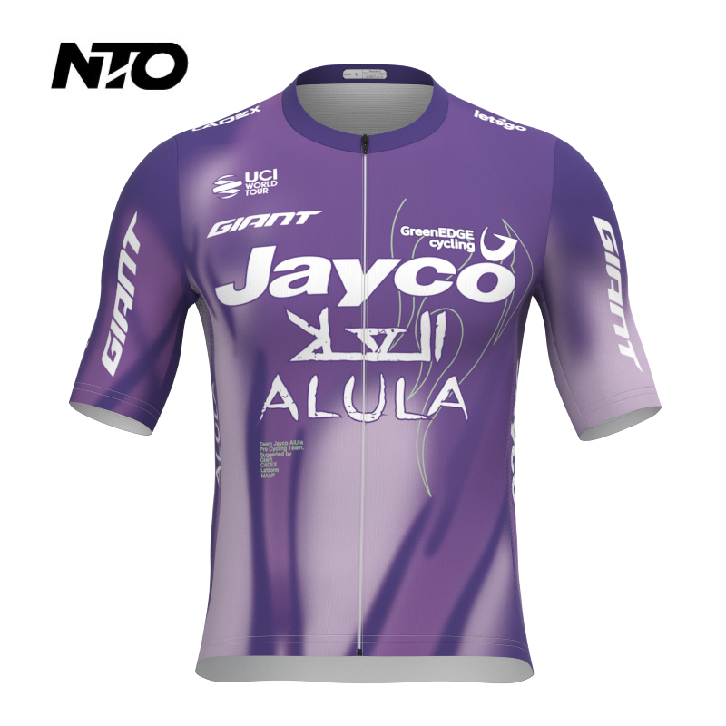 环法Jayco车队版骑行服长短袖公路自行车服紫渐变色透气骑行上衣