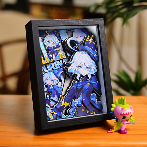 原神全家福立体画达达利亚芙宁娜3D动漫周边装饰挂画摆件手工礼物