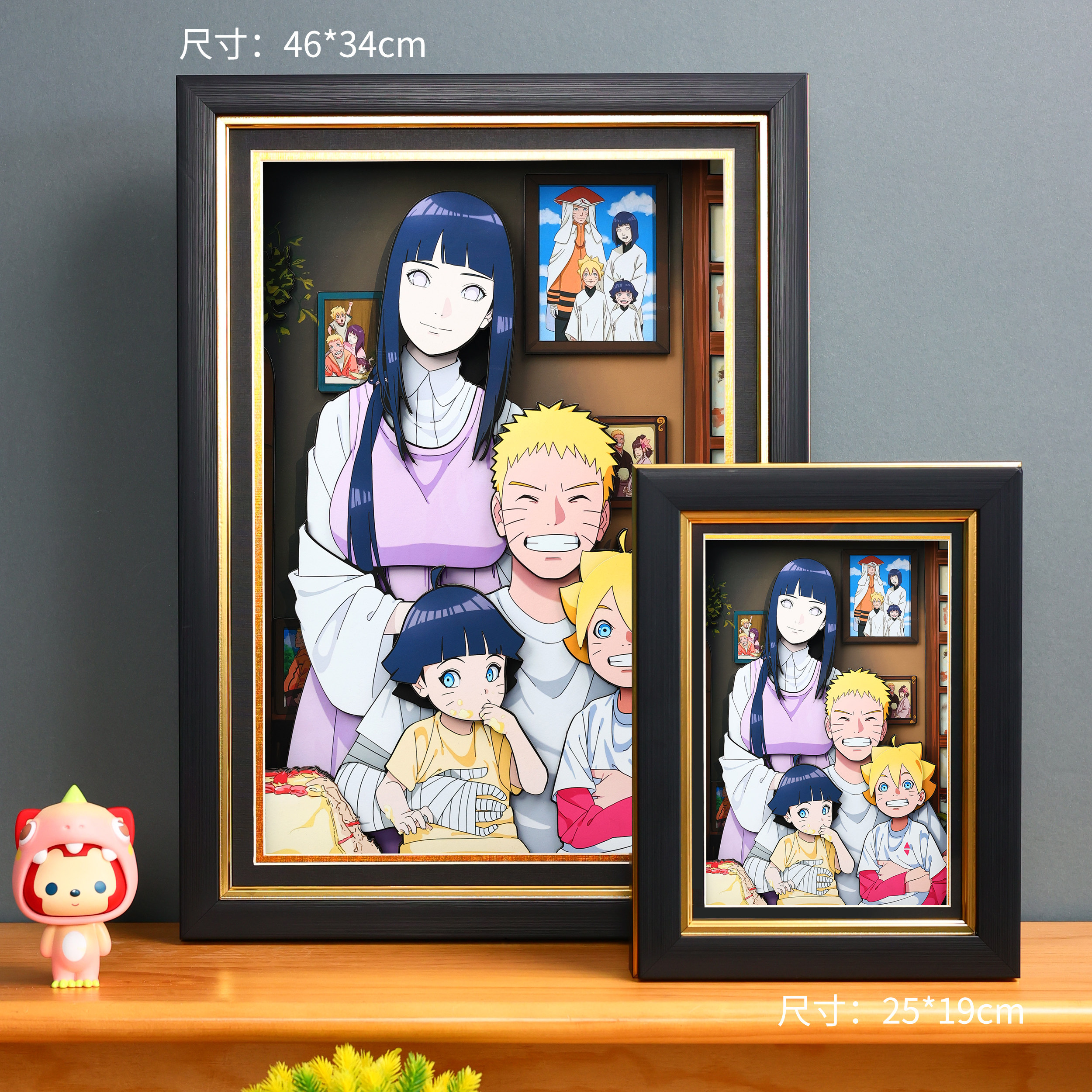3D火影忍者鸣人全家福手工立体画周边手办摆件装饰挂画生日礼物
