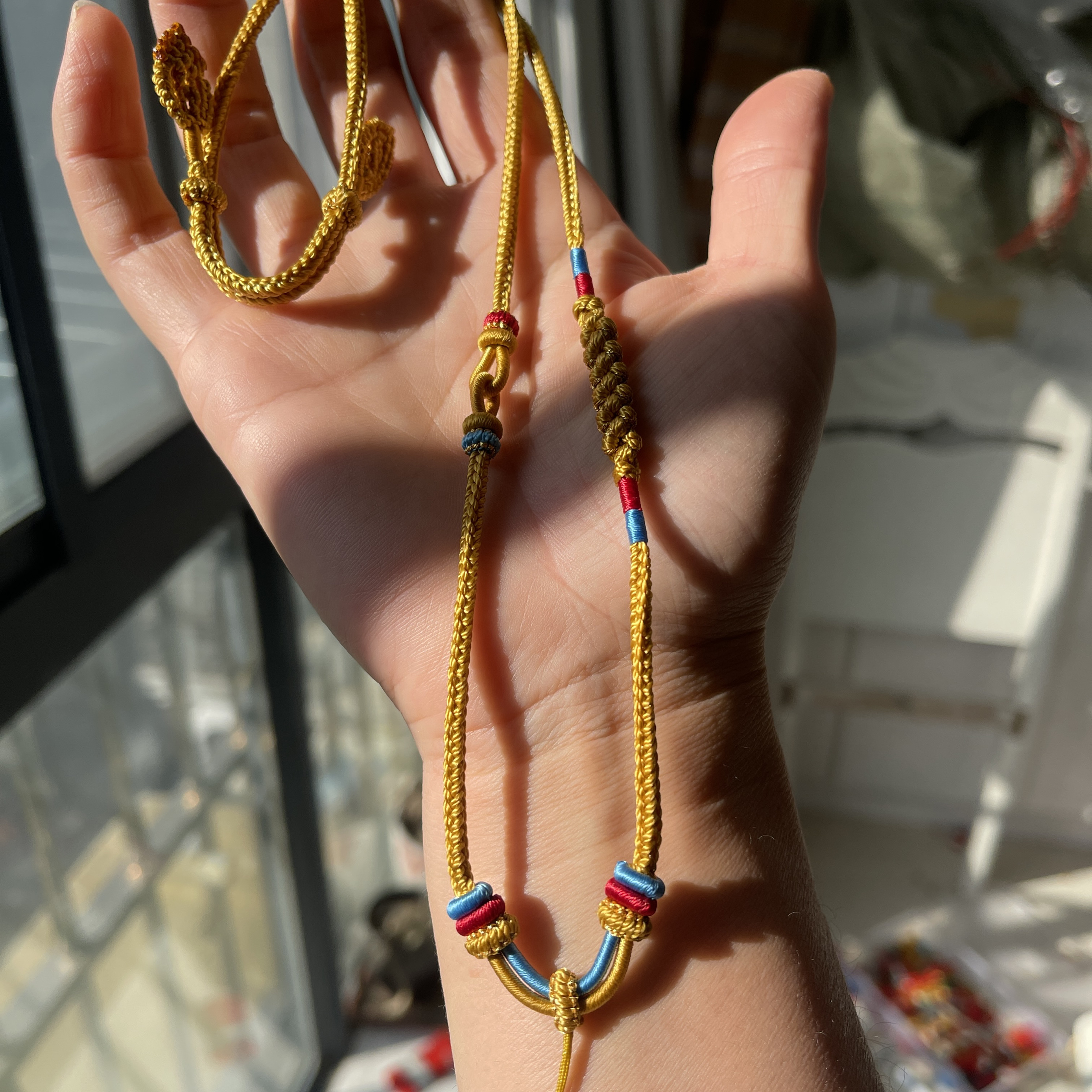 八宝罗盘编绳项链挂绳古法手工编织翡翠玉绳子吊坠挂绳可挂黄金锁