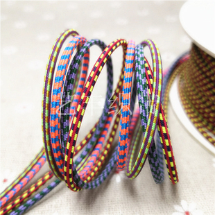 特殊彩色橡皮筋撞色弹力绳间色松紧羽绒服防晒衣抽绳跳点圆橡根绳