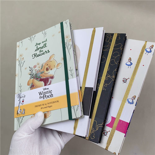 出口外贸A5迪士尼卡通维尼熊米奇米妮硬壳横线手帐笔记本记事本