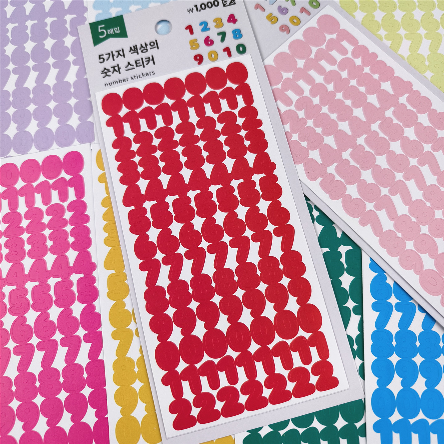 10张2.9元！出韩国彩色多色数字贴画DIY手帐学生素材贴纸
