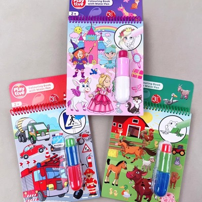 外贸儿童神奇水画本幼儿园图画书反复涂色涂鸦本画册玩具清水绘画