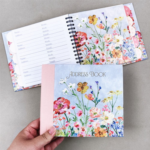 英国外单花花硬壳通讯录簿电话簿号码记录本 可改做DIY手帐本