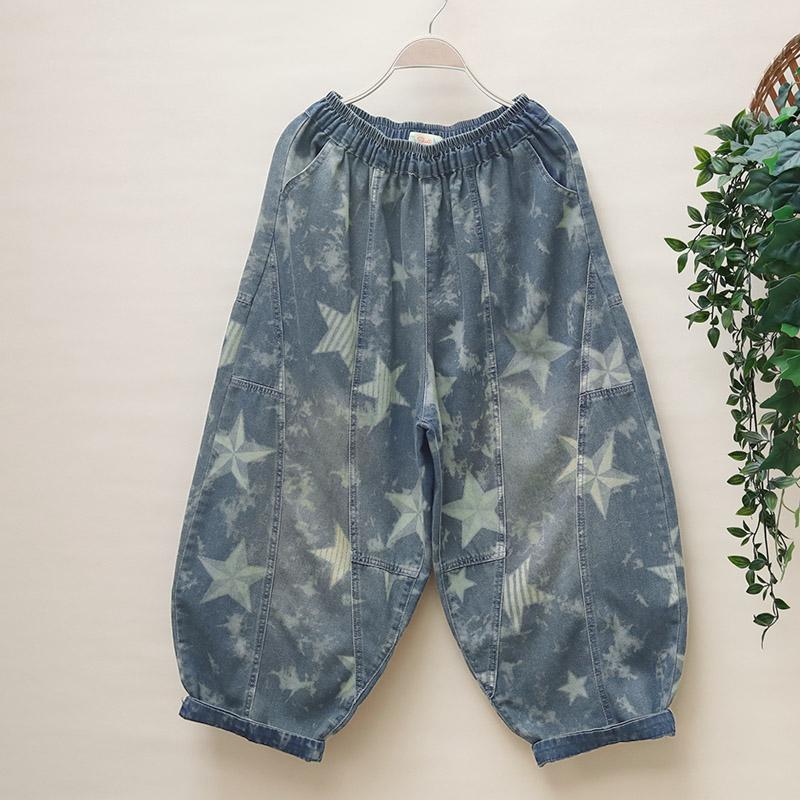 哈伦裤九分薄款牛仔布2024年春季