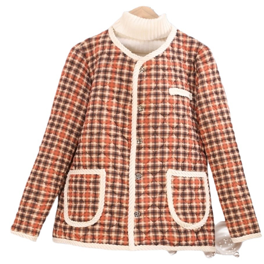 原尾货加厚驼绒家居棉衣小香风