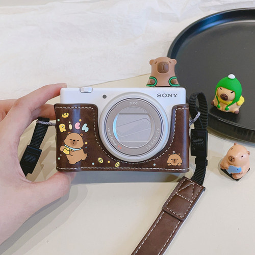 咖色元宝卡皮巴拉相机底座保护套