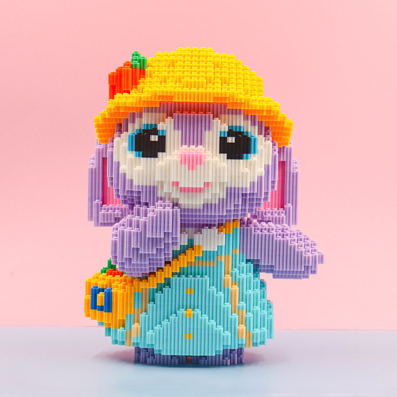 마이크로 입자 초대형 앉아 별 DAILU 빌딩 블록 딸기 곰 입체 퍼즐 장난감 선물