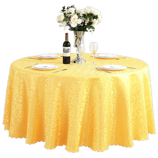 酒店桌布布艺圆形餐桌布长方形饭店餐厅定制欧式大圆桌桌布台布