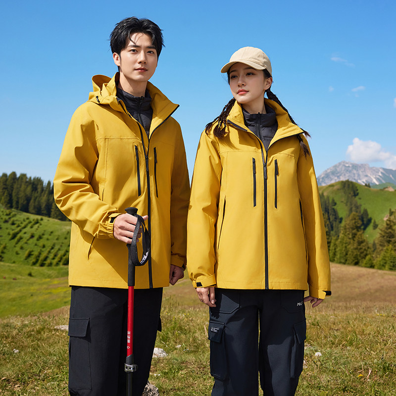 秋冬户外三合一两件套羽绒内胆可脱卸冲锋衣情侣保暖加厚登山服