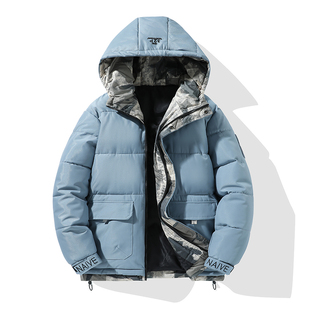 秋冬男连帽棉服外套保暖加厚面包服青年防风防寒棉衣休闲棉袄外褂
