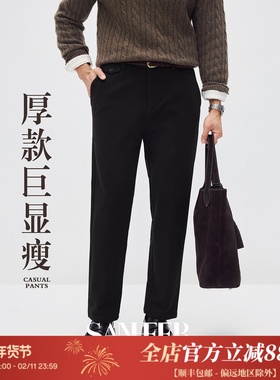 【冬季暖阳裤】厚款细灯芯绒复合面料 通勤百搭修身休闲裤 DBL129