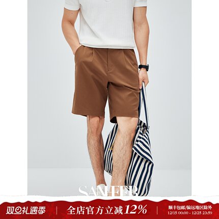 【极简松弛裤】高档莱赛尔棉弹力面料 宽松单褶休闲五分裤 DBL115