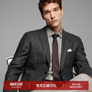 外套 法兰绒千鸟格西装 DAS265 意大利进口VBC精纺面料 高端老钱风