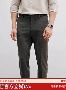 极简商务绅士 厚款易打理免烫面料 通勤百搭男士休闲长裤 DBL077