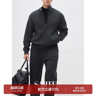 极简极奢 外套 高档厚款 秋冬立领针织开衫 DAZ810 羊毛羊绒混纺