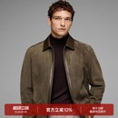 翻领皮衣外套 意式 羽绒内胆男士 高端反绒绵羊皮 DAL140 老钱绅士