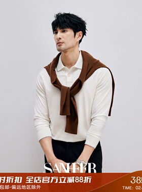 意式商务老钱风 柔软细腻PIMA棉 秋季男士撞色翻领长袖T恤 DAT970
