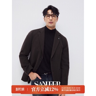 高档定纺纯羊毛面料 秋冬季 厚款 外套 绅士 休闲西装 DAS258 意式