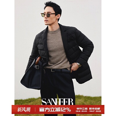 冬季保暖轻盈白鹅绒西装领羽绒服