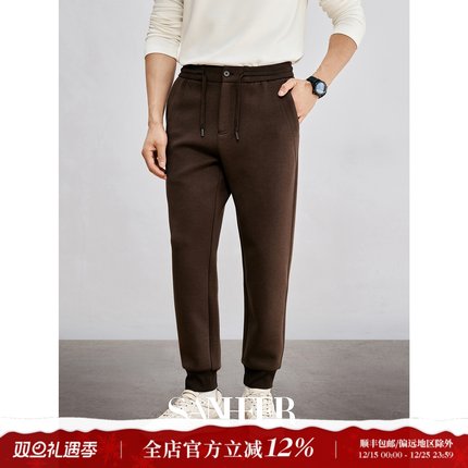 冬季时尚简约 内里磨毛空气层加厚面料 高档收口针织卫裤 DBL098