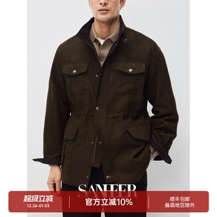 立领夹克外套 SAFARI猎装 高档挺括麂皮绒面料 DAJ406 都市游猎