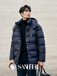 高充绒量高蓬松度高难度工艺 “三高”真皮拼接鹅绒服外套 DAD305