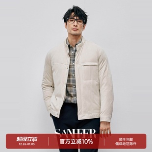 DAD327 高档弹力麂皮绒面料白鹅绒填充立领羽绒服 冬季 BI入鹅绒服