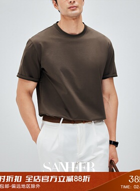 【SARTOR极简T】久洗如新超细SUPIMA棉 老钱风纯色圆领T恤 DAT999