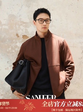 【都市通勤】羊毛复合防风加厚 秋季商务男士立领夹克外套 DAJ394