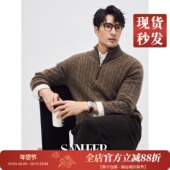 半拉链立领羊绒衫 DAZ799 经典 扭花康赛妮纯羊绒 意式 轻奢老钱