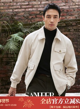 【英伦老钱风】高档抗皱棉感灯芯绒 秋冬男士翻领夹克外套 DAJ409