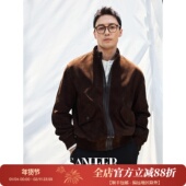 哈灵顿皮夹克外套 DAL142 灯芯绒 纹理新西兰绵羊皮 意式 绅装