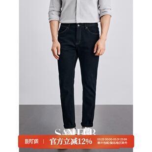 底部舒适磨毛弹力牛仔裤 亲肤天丝木棉混纺 DBJ361 基础百搭 冬季