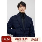 绅士 高端莫代尔羊毛面料男士 西装 意式 领白鸭绒羽绒服外套 DAD298