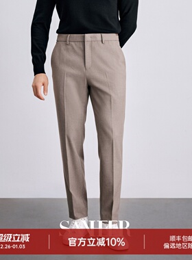 冬季商务通勤 防风保暖磨毛舒适加厚面料 男士修身休闲裤 DBL040