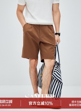 【极简松弛裤】高档莱赛尔棉弹力面料 宽松单褶休闲五分裤 DBL115