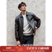 翻领皮衣外套 意式 DAL120 男士 插肩袖 商务绅装 高端进口柔软羊皮