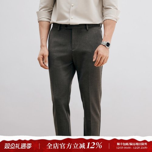 厚款易打理免烫面料男士休闲长裤