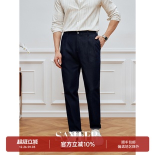 休闲牛仔长裤 双褶薄款 高档原色弹力牛仔面料 DBJ378 优雅绅装