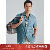 衬衫 DAH474 百搭男士 休闲短袖 南法夏季 高档舒适透气雨露亚麻