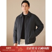高智绅士 蓬松保暖白鹅绒 冬季 百搭宽松直筒翻领羽绒服 DAD322