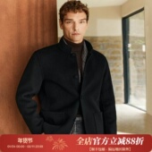 绅士 高端柔软羊毛羊绒 新中式 优雅 立领手工双面呢外套 DAJ381