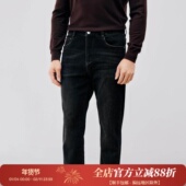 SANHEER DBJ367 牛仔裤 秋冬通勤 手工擦色黑灰色洗水舒适弹力男士