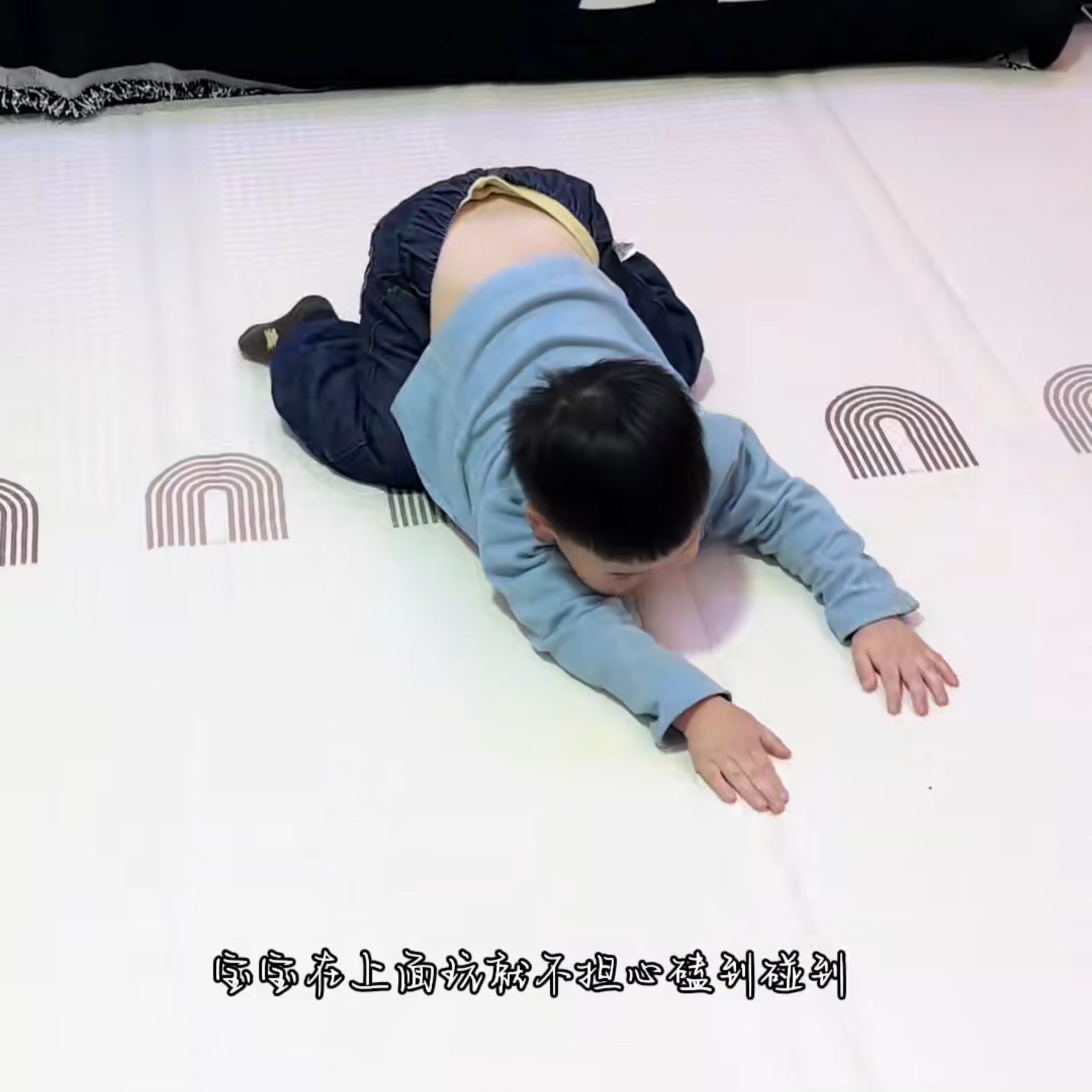 爬爬垫宝宝xpe布面客厅地垫婴儿学步游戏垫2cm加厚可折叠款