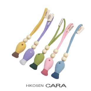 HIKOSEN CARA卡拉猫卡通小鱼挂件彩色布艺木珠装饰可爱包包挂饰