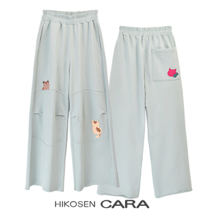 HIKOSEN CARA卡拉猫新款休闲裤宽松运动舒适阔腿裤卫裤