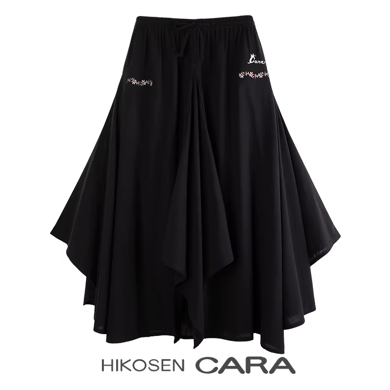 HIKOSEN CARA卡拉猫夏季新款半身裙女生小众褶皱重工不规则A字裙