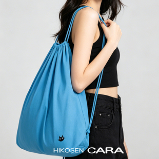 HIKOSEN CARA卡拉猫简约大容量束口包女轻便休闲双肩包物品收纳袋